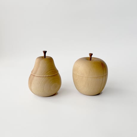 木製小物入れ　りんご・洋ナシ カバザクラ