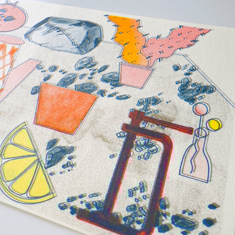 奥田亜紀子 ／ リソグラフポスター ｜A6 size | はちみせ （83）