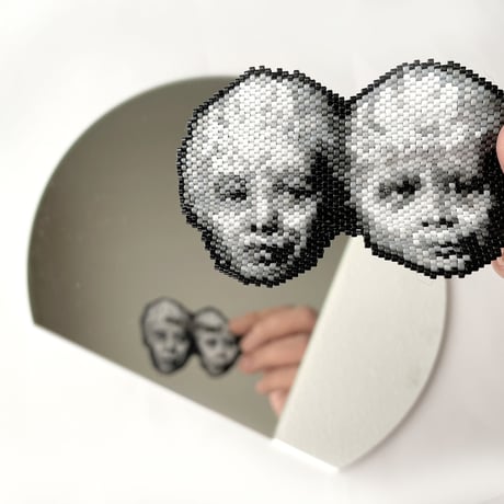 のそ子 ／ Twins Brooch ｜老  [ 双子 ブローチ ]