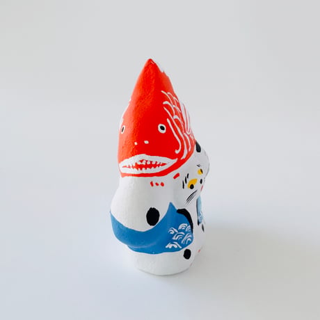 habotan ／ 土人形（特大) ｜豊浜鯛祭りの法被猫と犬：04