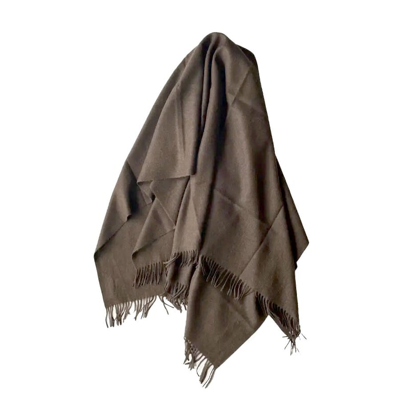 極美品】White bear ブラウンミンク フリンジ付き 本毛皮大判ショール