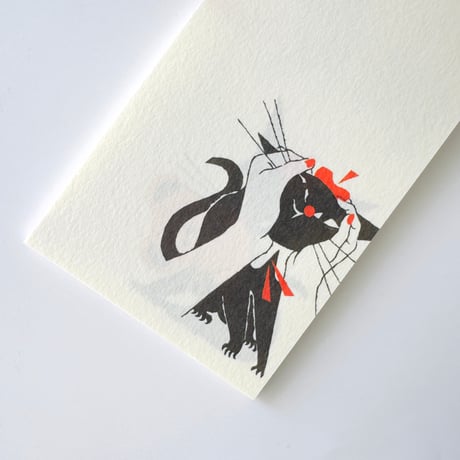 黒ねこ意匠 ／ 一筆箋　BLACK CAT ROBIN