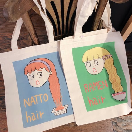 りかちゃん ／ トートバッグ ラーメンヘア 納豆ヘアー｜2-Type