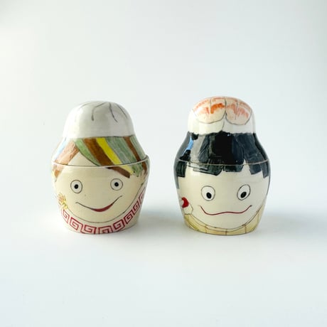 esou ceramics ／ 寿司君マトリョーシカ型小物入れ