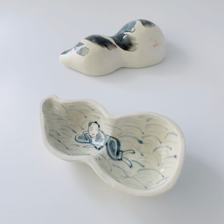 伊野孝行 × esou ceramics ／ 蓋物 松風に男