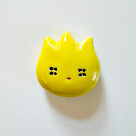 東海林たぬき ／ 陶器マグネット：花 黄色