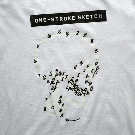 83 original ／ Skull 蓄光 Tシャツ｜One-Stroke Sketch：White