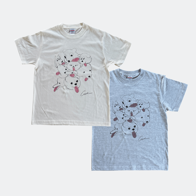 我喜屋位瑳務 × 83 ／ PEROPEROカタマリ Tシャツ ｜バニラホワイト