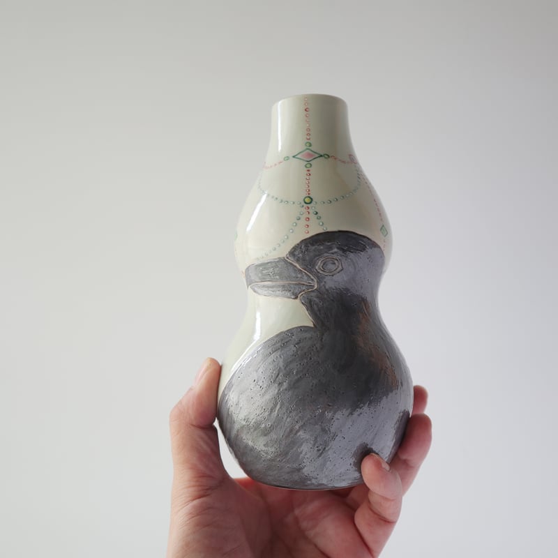 esou ceramics ／ 一輪挿し 瓔珞烏吟秋声花器：68 | はちみせ （83）