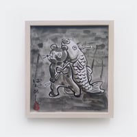 伊野孝行 ／ 原画 色紙絵 墨 5-Type