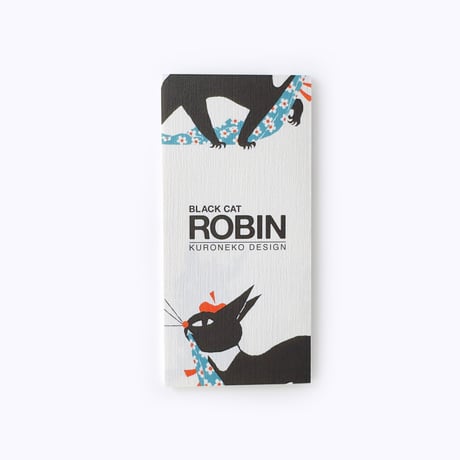 黒ねこ意匠 ／ 一筆箋　BLACK CAT ROBIN