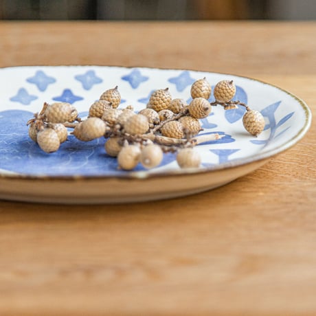 かとうようこ 陶作品「オーバル皿 中・とり」