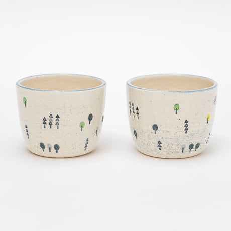 谷村仁美 陶作品「カップ・森」