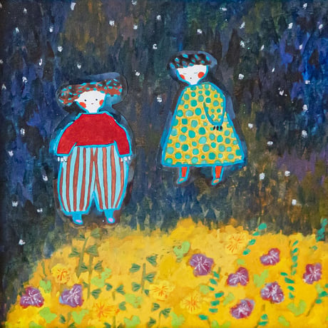 こにしともよ 原画「夜の花壇」