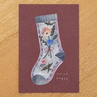 baggy ミニ原画「Floral Socks mini（bouquet）」