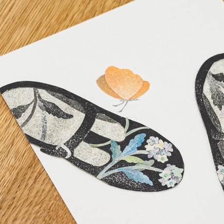 baggy ミニ原画「Floral Shoes mini」