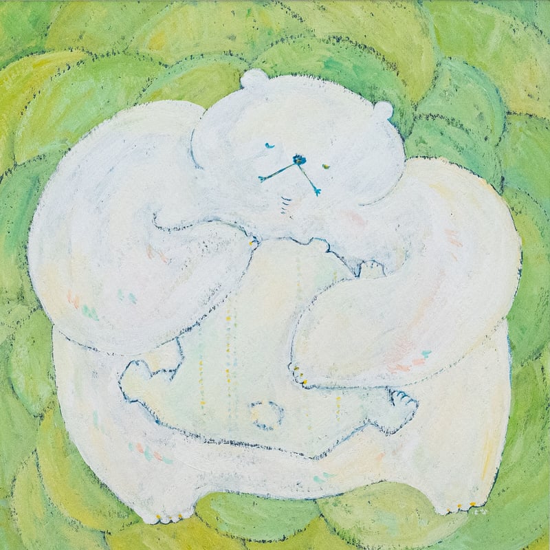 華 原画「くまぎゅ 緑」 | gallery So-Ra online shop