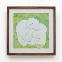 華 原画「くまぎゅ 緑」