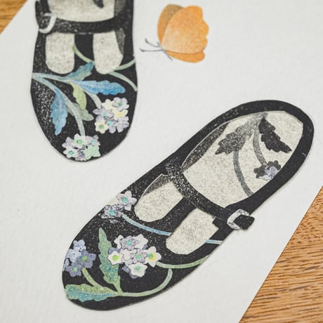 baggy ミニ原画「Floral Shoes mini」