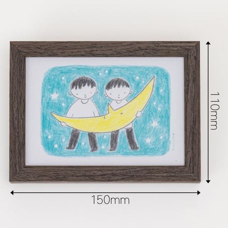 夏雲 ミニ原画「Work together」