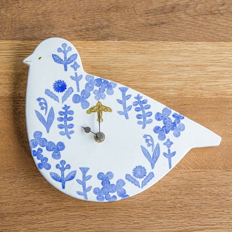 かとうようこ 陶作品「時計 とり」