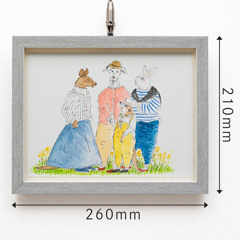 絵画、初夏の松江城、F12号のアクリル画、佐原聖春 松岡文 原画「春のお話4人組」 | gallery So-Ra online shop