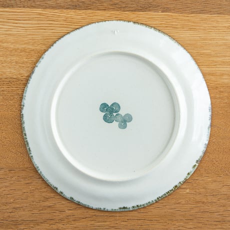 かとうようこ 陶作品「丸皿 18cm・みつば（緑）」