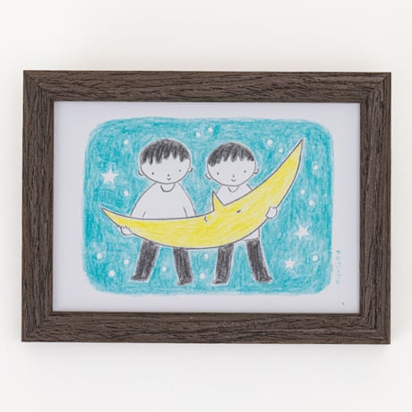 夏雲 ミニ原画「Work together」