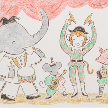 夏雲 原画「クラウンカルテット」と絵本「きゃくせき」