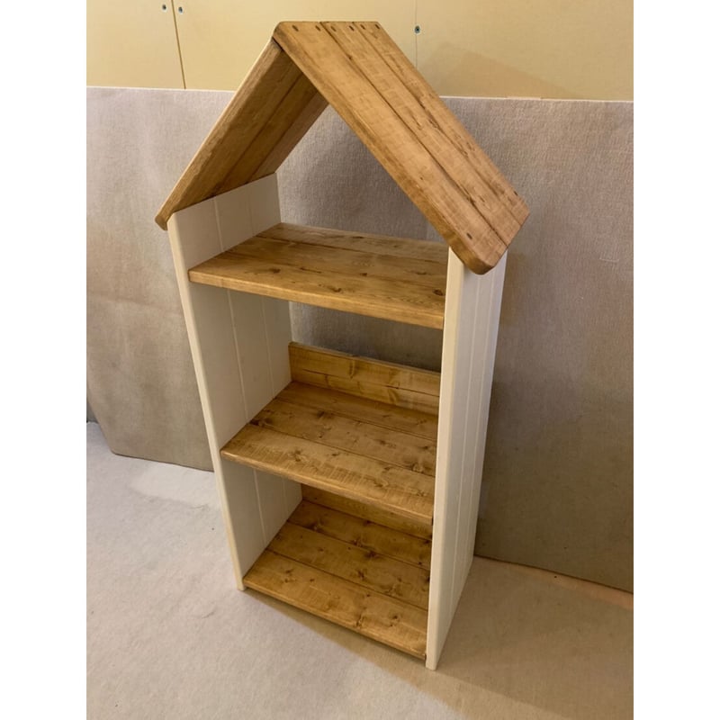 家型ラック（ダーク、側面白） | Handmade Craft Shop ZELKOVA