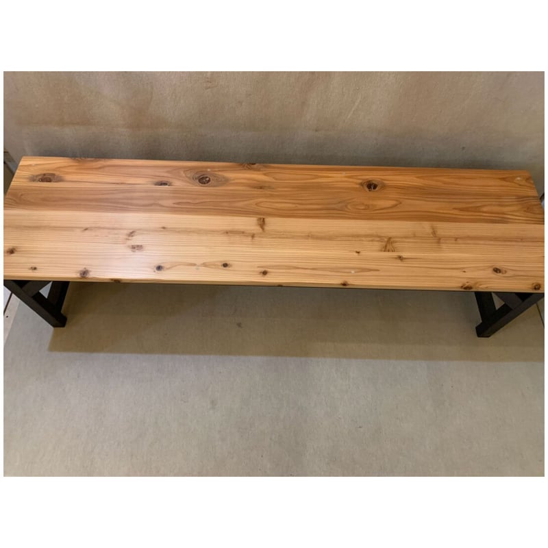 杉材長椅子（脚：アイアン風塗装） | Handmade Craft Shop ZELKOVA