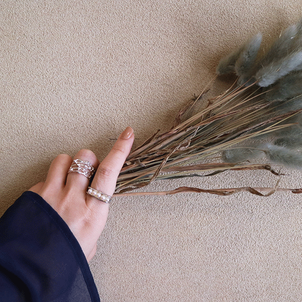 パール サンド スクエア リング | chumeq