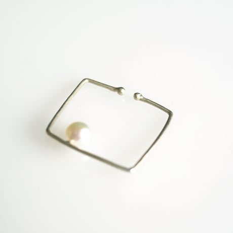 squareパールイヤカフ/silver