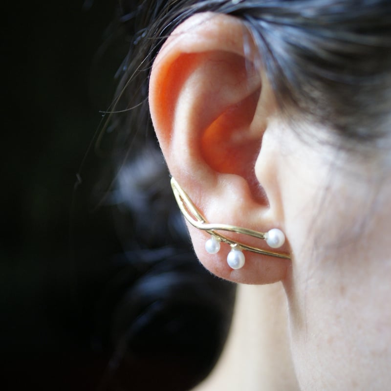 pearlイヤークリップ／gold | chumeq