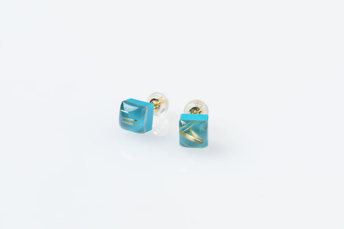 ルチルクォーツ＋天然石ピアス | chumeq