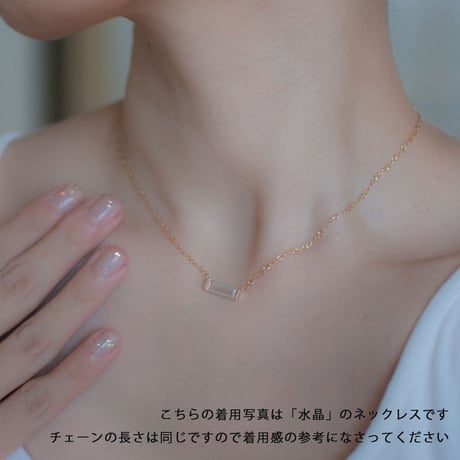 necklace B / K10YellowGold - 白蝶貝+水晶