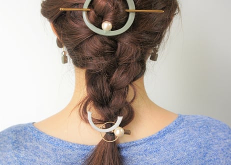minamoヘアクリップ（カーキ）