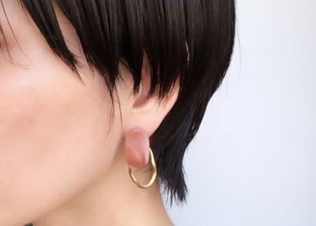 chisouピアス・イヤリング(マーブルオレンジ)