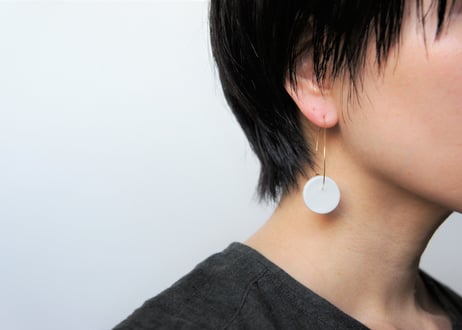 odenフープピアス（モカ×ブルーグレー）