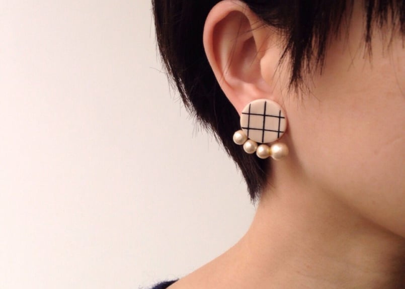 コットンパールバックキャッチ(ノンホールピアス片耳用) | piii