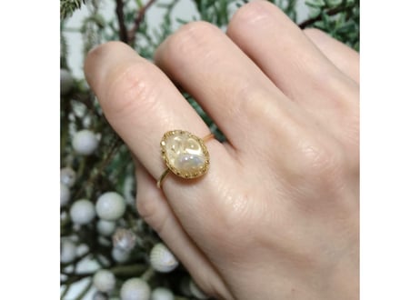 bijou / mini bijouリング（クリスタル×バロックパール）