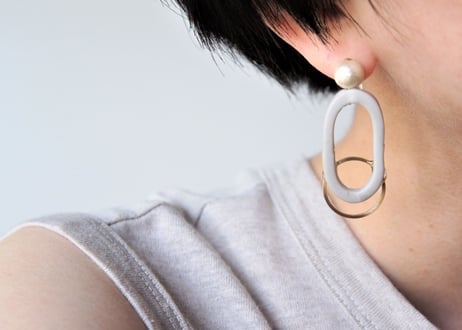 ovalピアス・イヤリング（シルバー）
