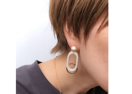 ovalピアス・イヤリング（シルバー）
