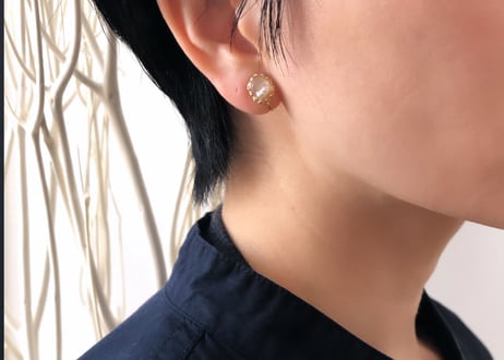 mini bijouピアス・イヤリング（クリスタル×バロックパール）