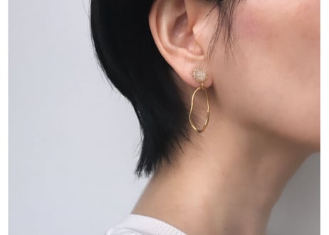 chisouピアス・イヤリング(マーブルオレンジ)