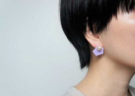 カケラピアス(ライラック）