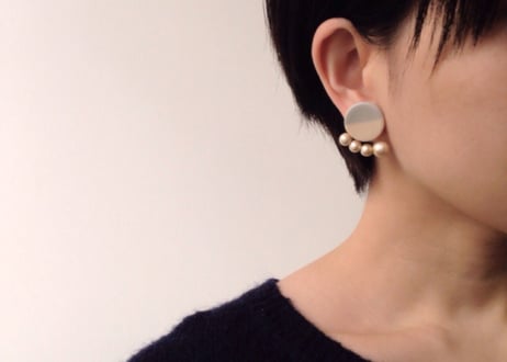 odenピアス・イヤリング(チェック×ロイヤルブルー)