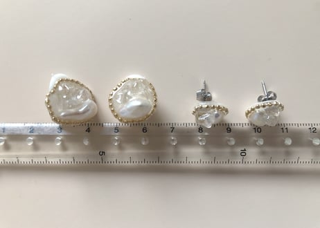 bijouピアス・イヤリング（クリスタル×バロックパール）