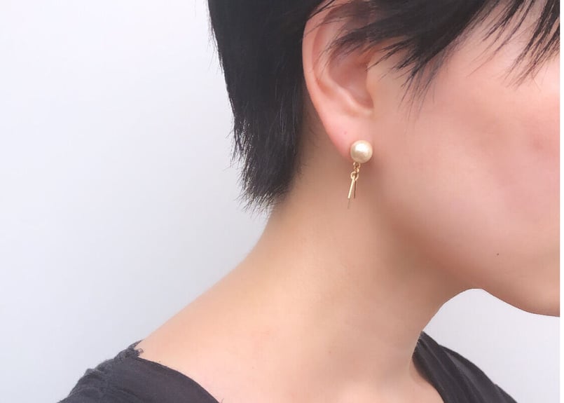 ポメころび◆一点物✧希少✧パープルフォッシルコーラルピアス✧14kgf パロックパールピアス・イヤリング | piii