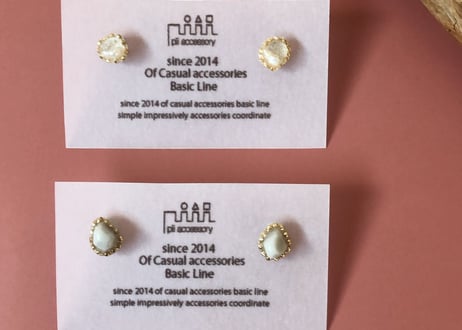 mini bijouピアス・イヤリング（クリスタル×バロックパール）